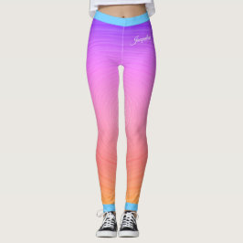 Legging Nome no Gradiente Rosa e Laranja Texturizado Impre