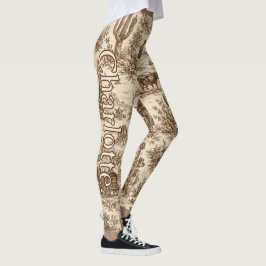 Legging Nome no padrão de toile do deserto ocidental vinta