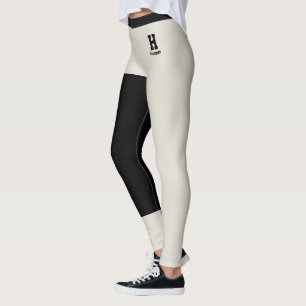 Legging Nome Personalizado Classy Aveia Acentos Pretos Mon