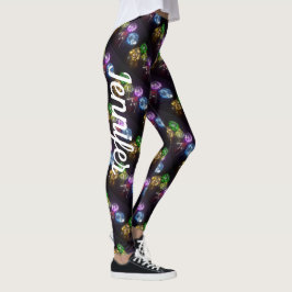 Legging Nome Personalizado Confortável do Dice de Jogos da