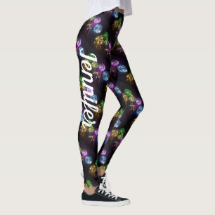 Legging Nome Personalizado Confortável do Dice de Jogos da
