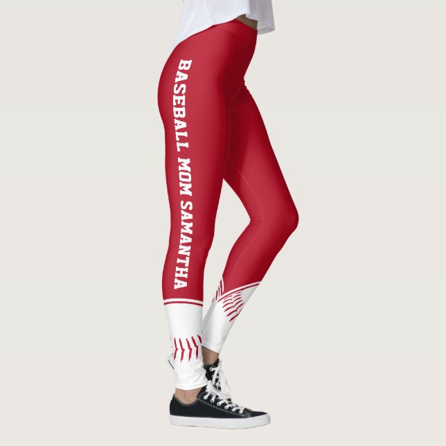 Legging Nome Personalizado da Mãe de Baseball Personalizad (Direita)