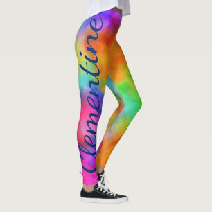 Legging Nome Personalizado das Cores do Arco-Íris
