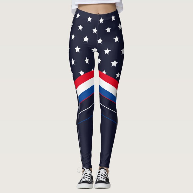 Legging Nome Personalizado de Bandeira Americano Athletic  (Frente)