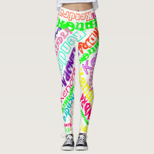Legging Nome personalizado do costume das caneleiras