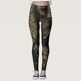 Legging Nome Personalizado Elegante Medusa Cobra Arte de L