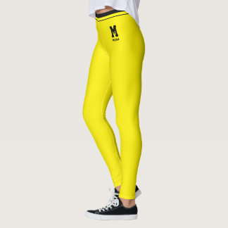 Legging Nome Personalizado Listras Amarelas e Pretas Fofas