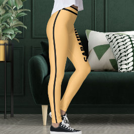Legging Nome Personalizado Listras Pretas Presente Feito s