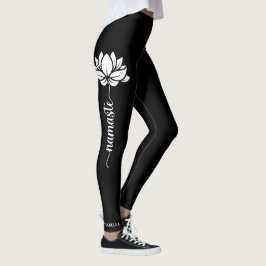 Legging Nome Personalizado Moderno do Namaste Lotus Flower