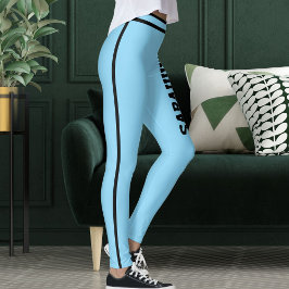 Legging Nome Personalizado Presente Divertido Bebê Azul Li