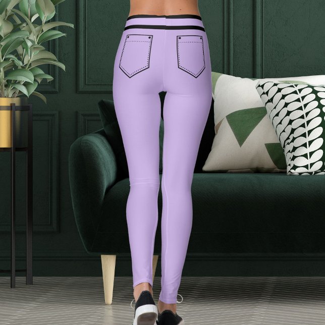 Legging Nome Personalizado Roxo Preto Listras Presente Div (Criador carregado)