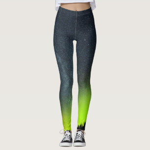 Legging Norte Aurora Borealis ilumina estrelas de inverno