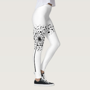 Legging Notas da música do dente-de-leão