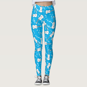 Legging Notas de Música de Linhas de Violão