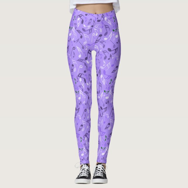 Legging Notas de Música Roxo (Frente)