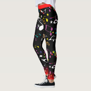 Legging Notas Musicais Coloridas DIVERTIDAS e Versão Verme