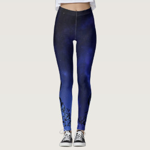 Legging Notas musicais & constelações azuis