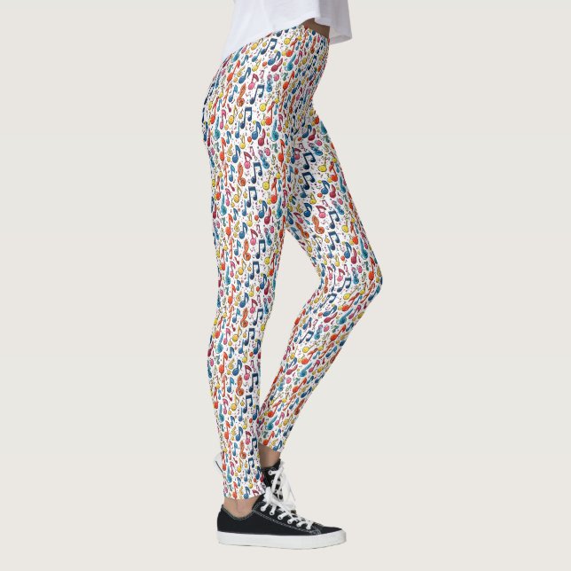Legging Notas Musicais Kawaii Art Design (Direita)