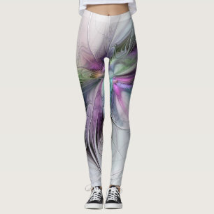 Legging Nova Vida, Arte Fantasia Abstrata Colorida Fractal