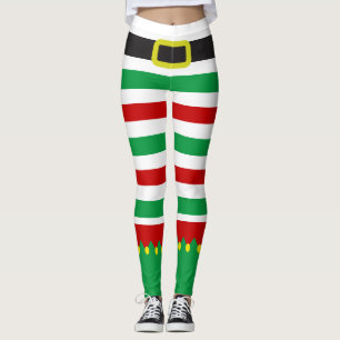 Legging Novidade Vermelha Vermelha Elf Verde