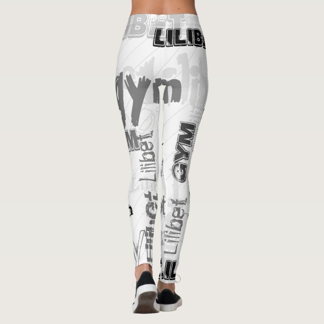 Legging NOVO! Trendy Chamada Wordcloud GYM Bunny (Verso)