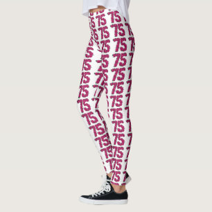 Legging Numere 75 rosas cor-de-rosa bonitos do 75th