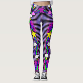 Legging Nuvem de Choro Emo Rainbow Striped