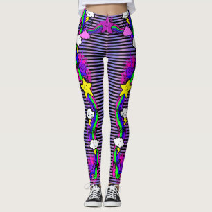 Legging Nuvem de Choro Emo Rainbow Striped