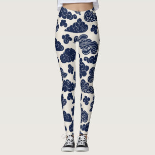 Legging Nuvens Auspeitas Padrão Chinês Tradicional WL