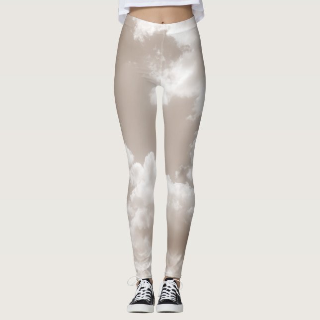Legging Nuvens bege Suave 5 #nuvens #arte (Frente)