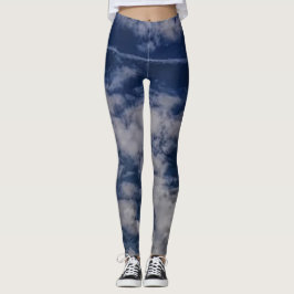 Legging Nuvens Brancas Fluffy do Céu Azul
