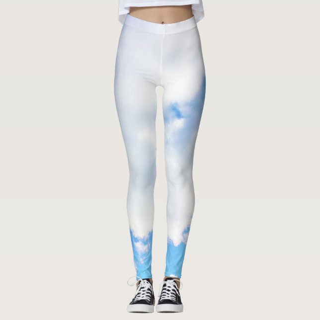 Legging Nuvens Brancas Puffy e Céu Azul (Frente)