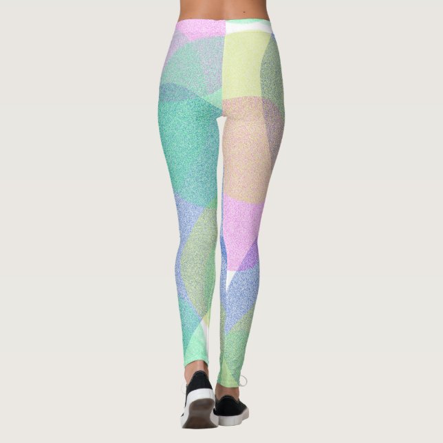 Legging Nuvens de Abstrato de Arte Pastel Pale Turquesa (Verso)