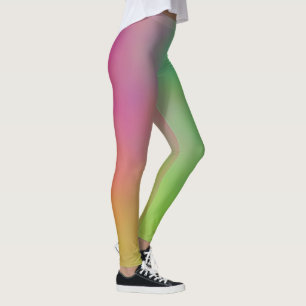 Legging Nuvens de Mármaco Azul e Verde Rosa