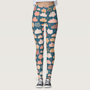 Legging Nuvens escandinavas: Padrões infantis Ouros.