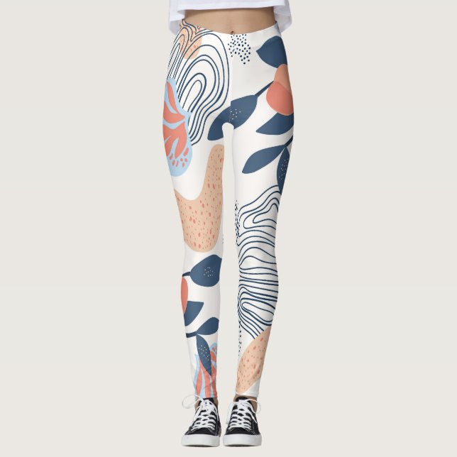 Legging O Abstrato da Natureza forma um padrão perfeito (Frente)