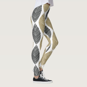 Legging O abstrato empluma-se caneleiras do teste padrão