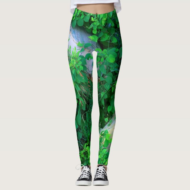 Legging o abstrato sae do verde (Frente)