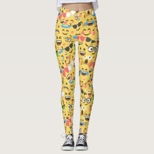 Legging o amor bonito do emoji ouve o teste padrão do ris