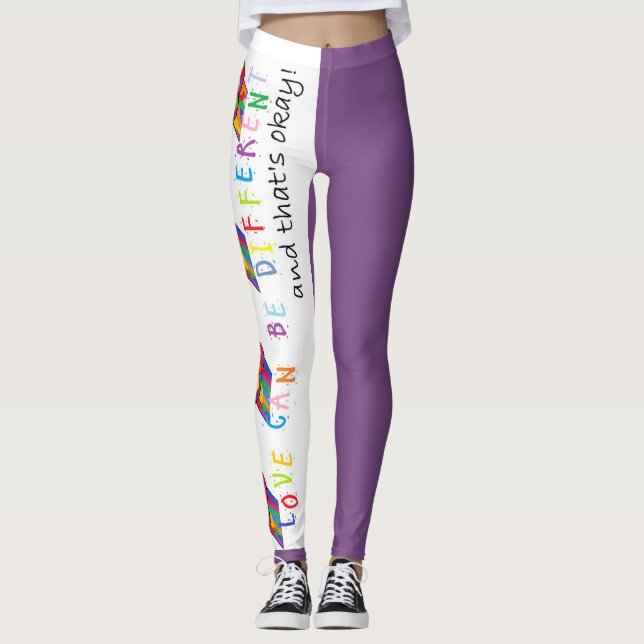 Legging O amor do ASL pode ser roxo diferente (Frente)
