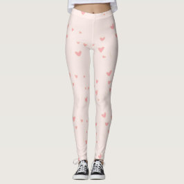 Legging O amor está no ar, corações cor-de-rosa