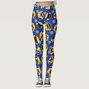 Legging O amor LOL dos Emoticons do Pug (Emojis) refrigera