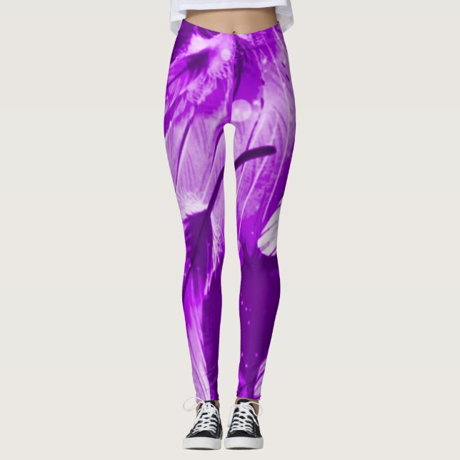 Legging O anjo roxo do fosco sonha caneleiras do Airbrush (Frente)
