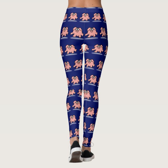 Legging O ano engraçado 2019 do porco dos desenhos (Verso)