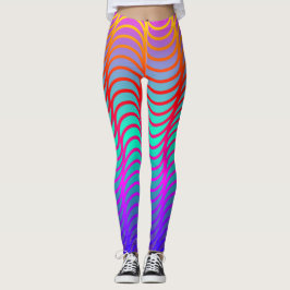 Legging O arco-íris acena caneleiras