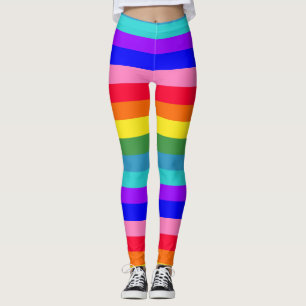 Legging O arco-íris corajoso listra caneleiras