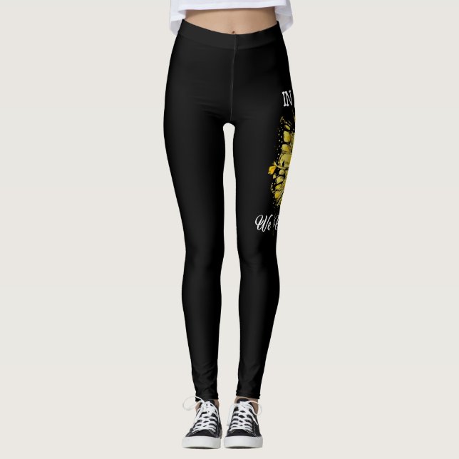 Legging O Arco-Íris Em Setembro Vestimos Cancer Dourado Da (Frente)