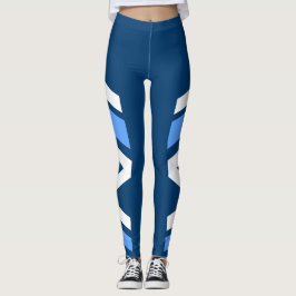 Legging O azul assimétrico da banda lateral protege