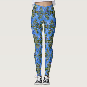 Legging O azul dá forma ao teste padrão da arte abstract