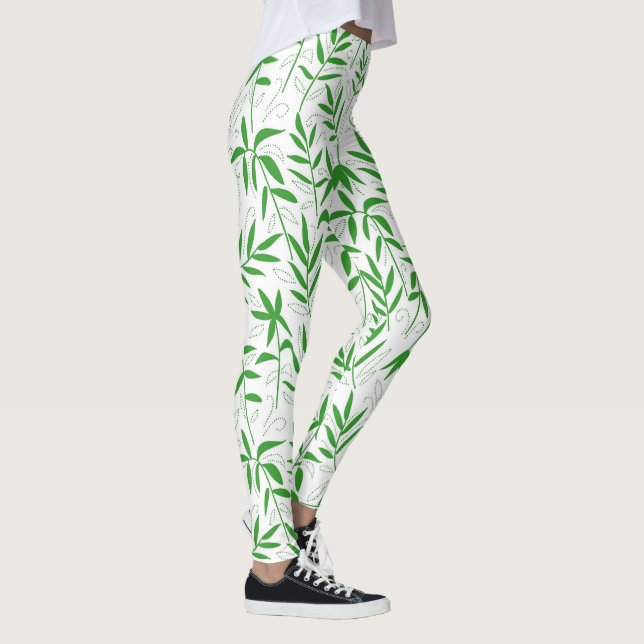 Legging O bambu verde e branco deixa o padrão japonês (Direita)